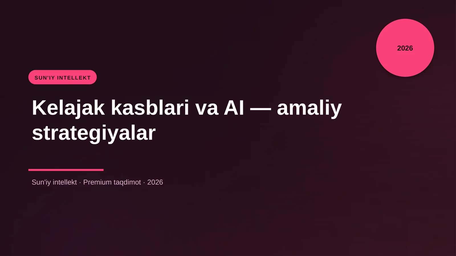 Kelajak kasblari va AI — amaliy strategiyalar