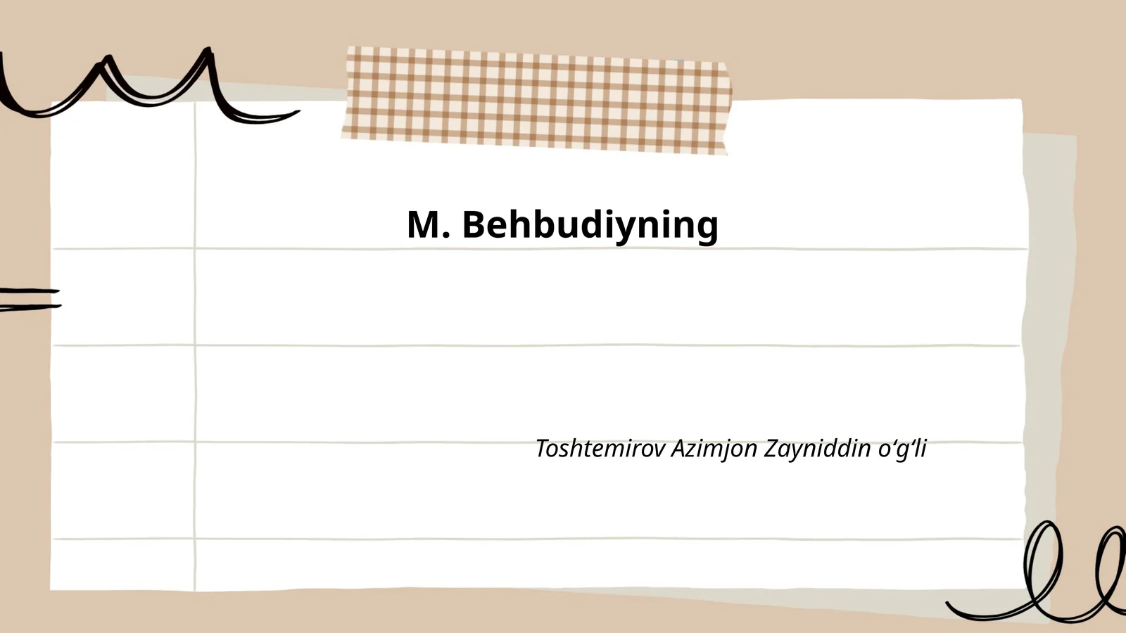 M. Behbudiyning hayoti