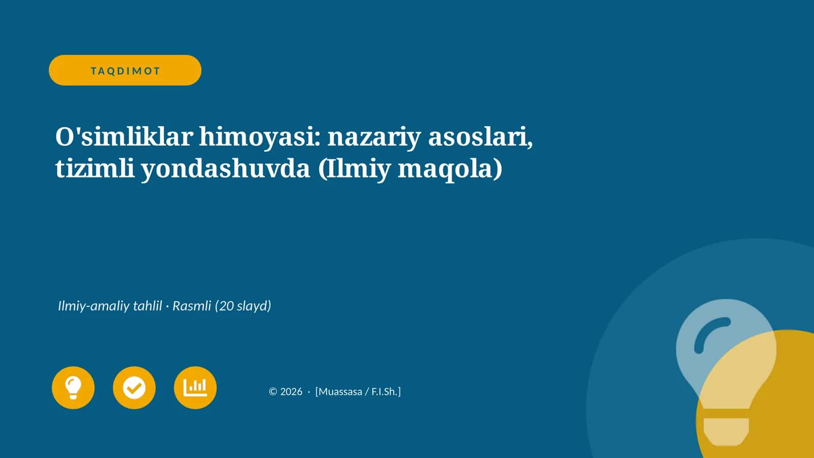 O'simliklar himoyasi: nazariy asoslari, tizimli yondashuvda