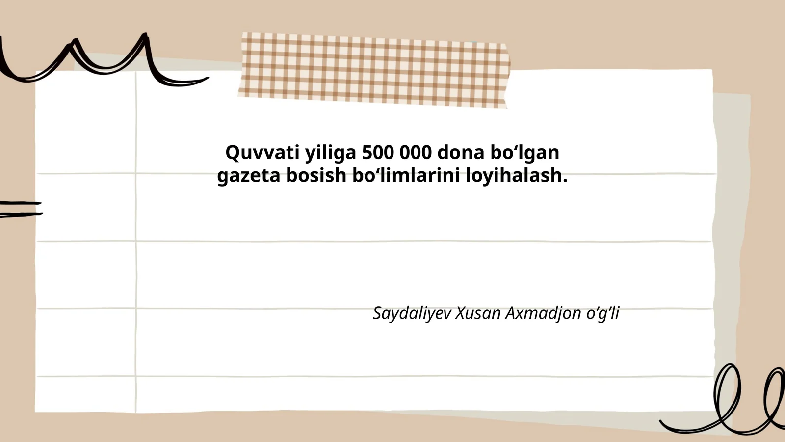 Gazeta bosish liniyasi loyihasi