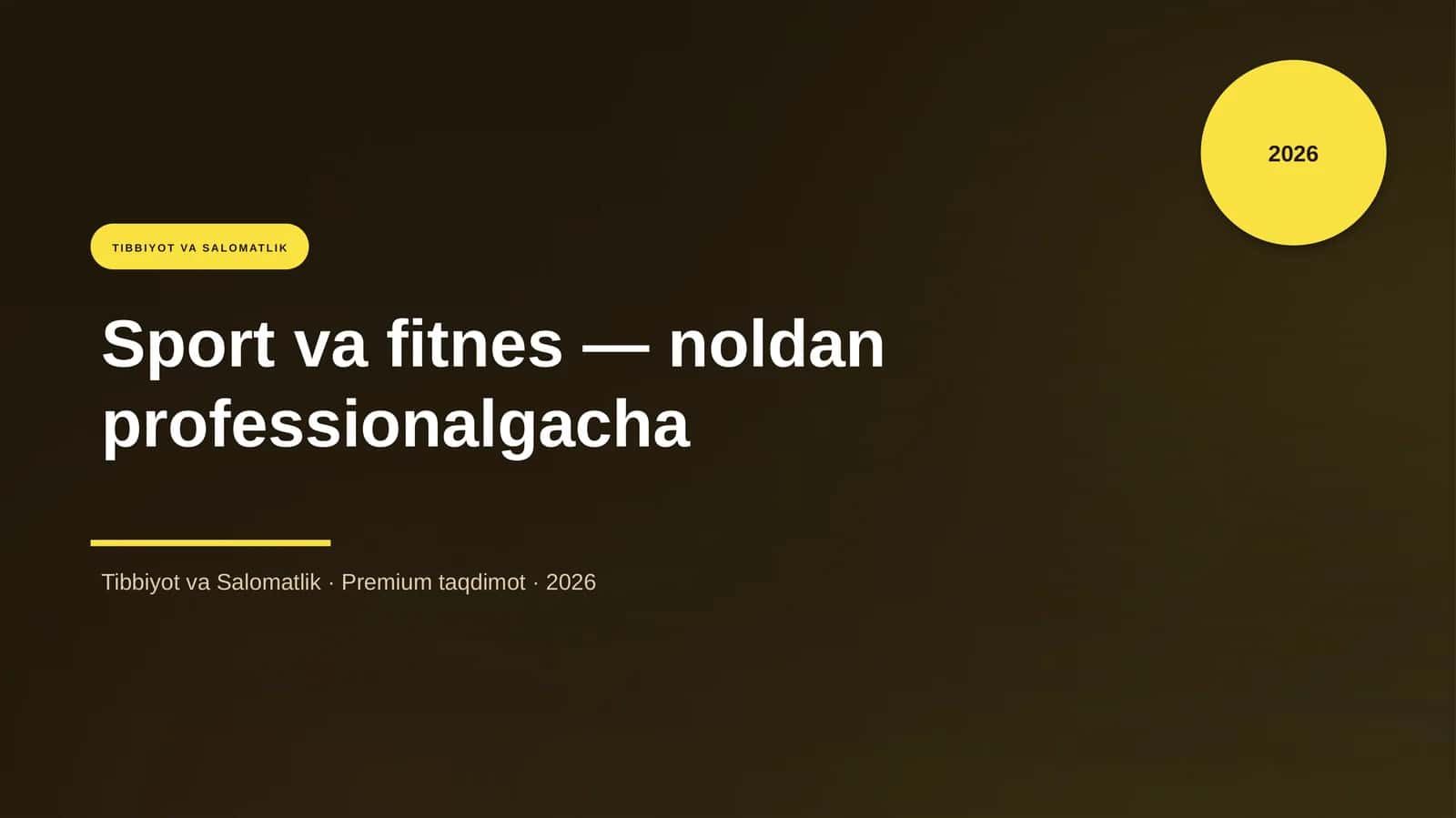 Sport va fitnes — noldan professionalgacha