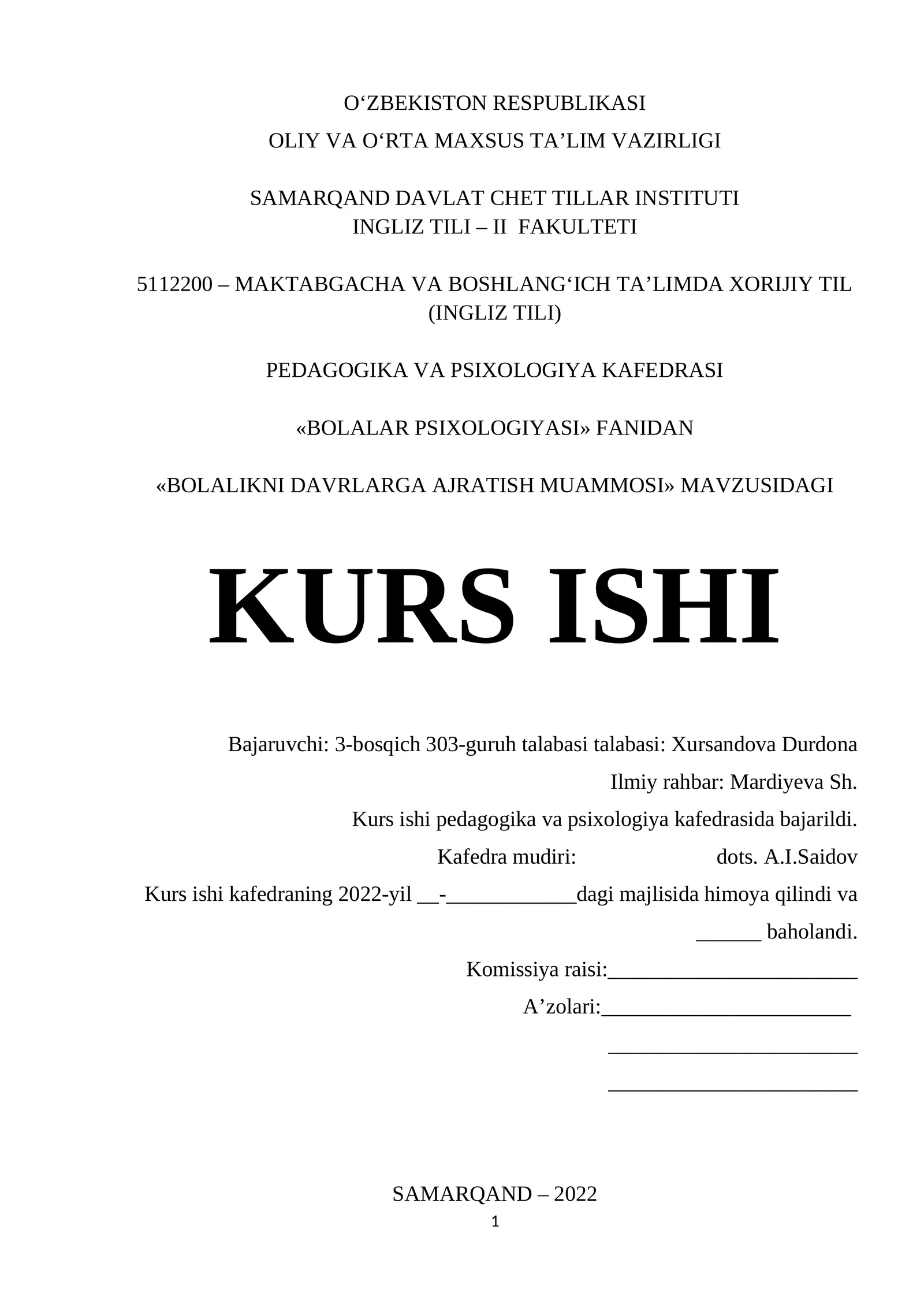 BOLALAR PSIXOLOGIYASI