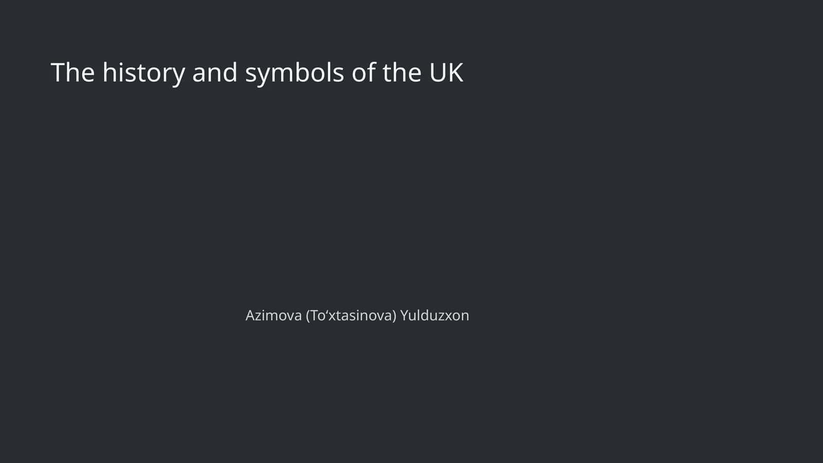 "Birlashgan Qirollik Tadbirlari Tarixi" ("The history and symbols of the UK")