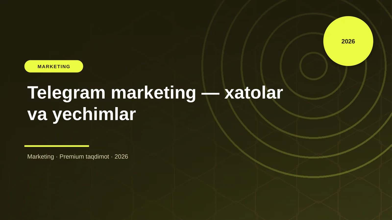 Telegram marketing — xatolar va yechimlar