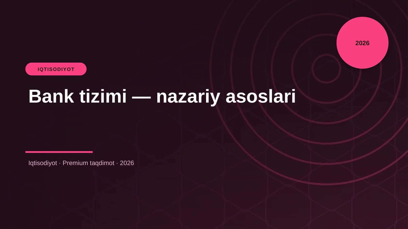 Bank tizimi — nazariy asoslari