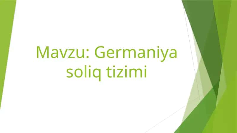 Germaniya soliq tizimi