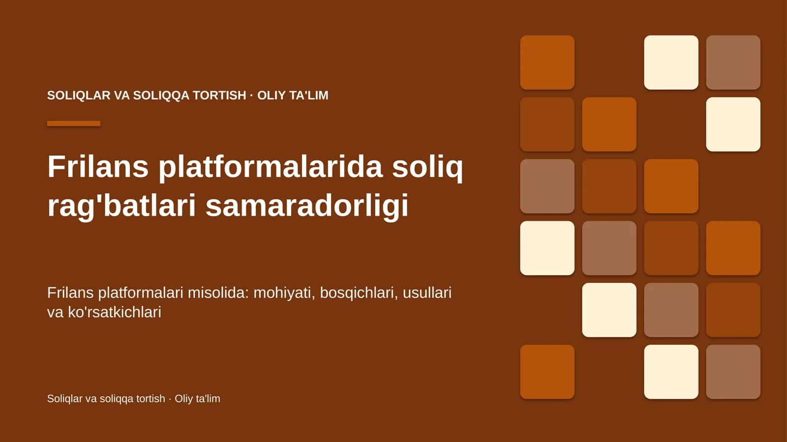 Frilans platformalarida soliq rag'batlari samaradorligi