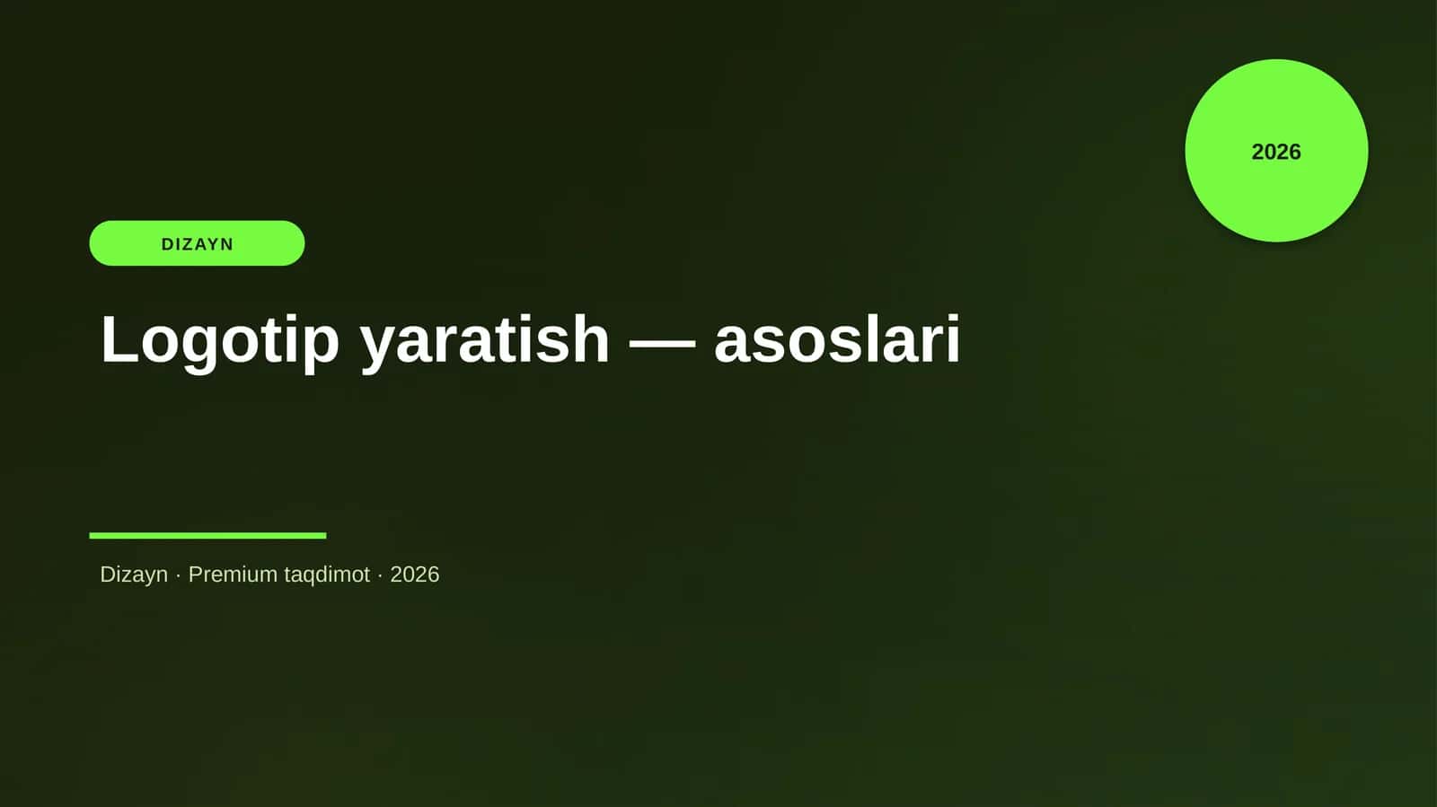 Logotip yaratish — asoslari