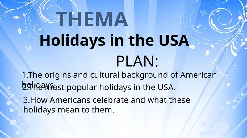 Holidays in the USA
