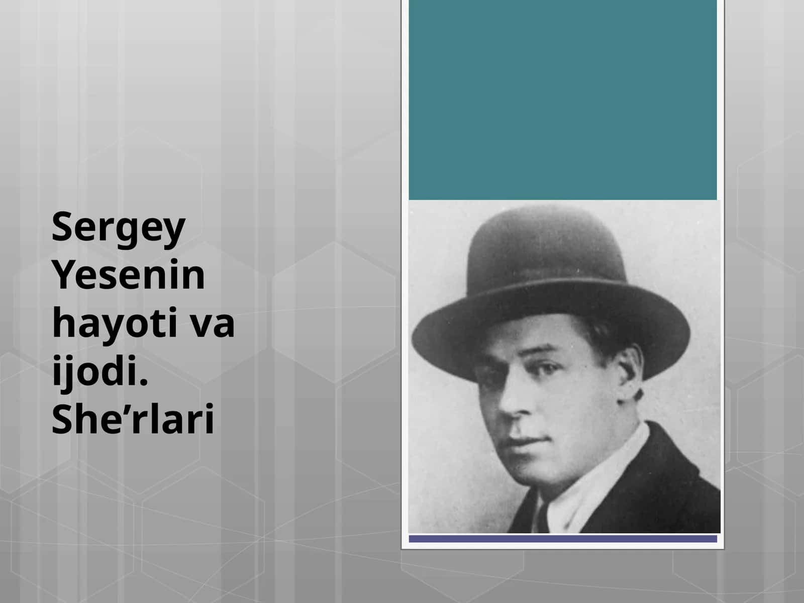8-sinf Adabiyot fanidan dars ishlanma. Sergey Yesenin hayoti va ijodi. She'rlari