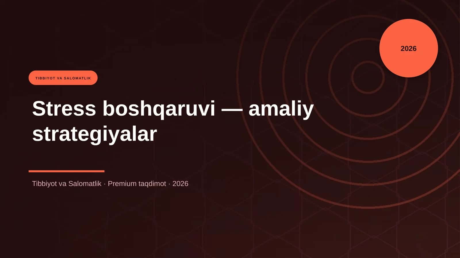 Stress boshqaruvi — amaliy strategiyalar