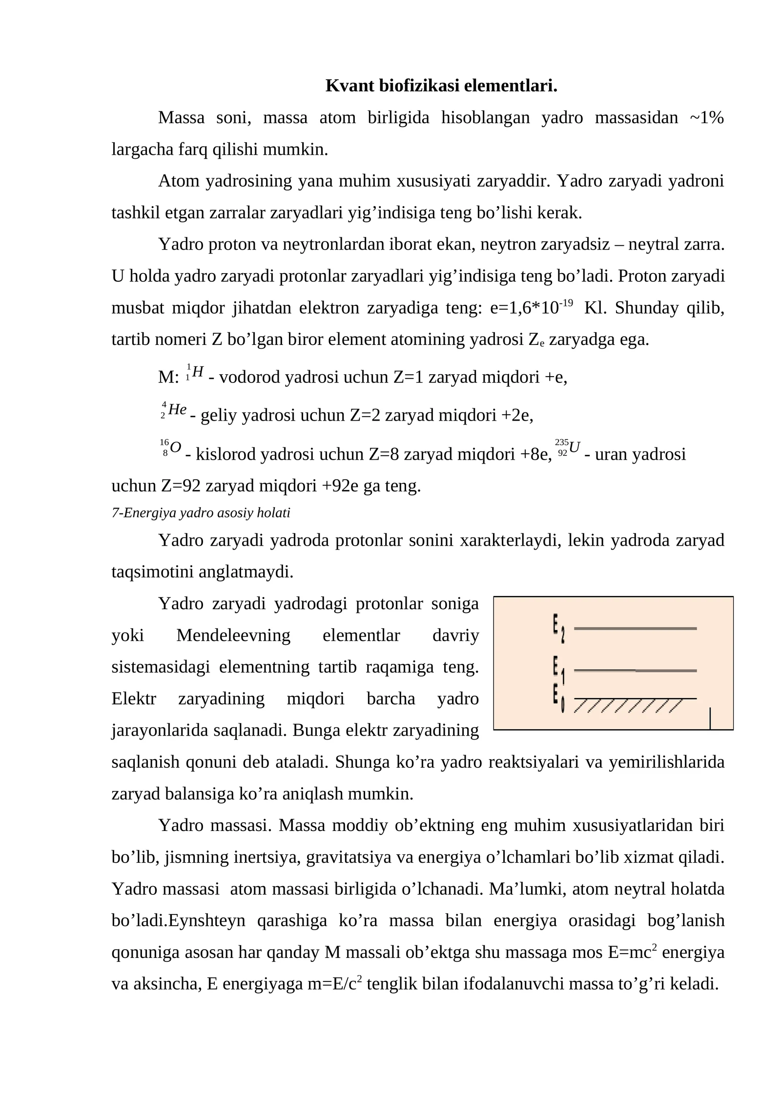 Kvant biofizikasi elementlari