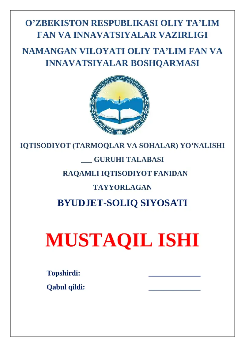 Byudjet-soliq siyosati