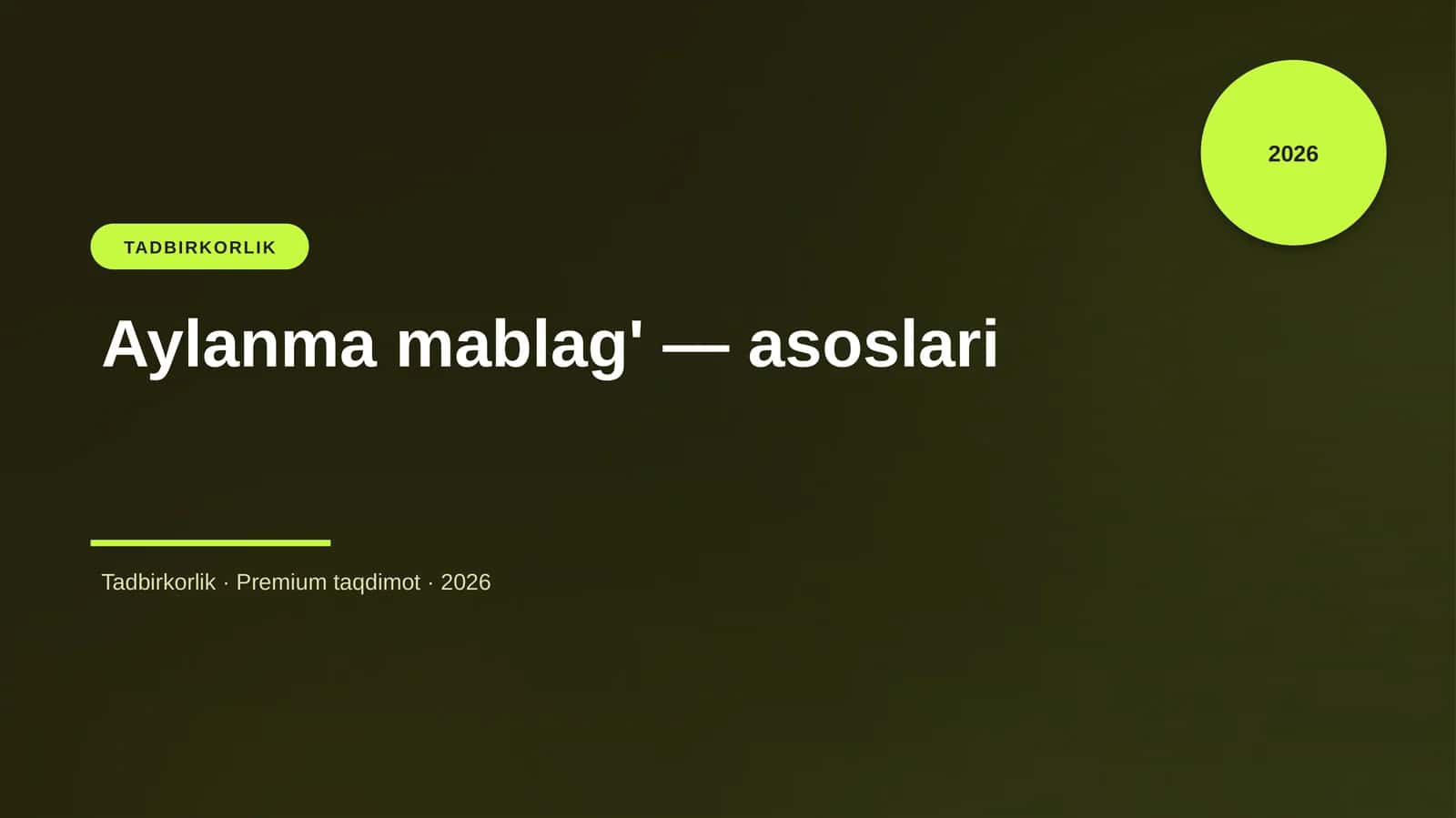 Aylanma mablag' — asoslari