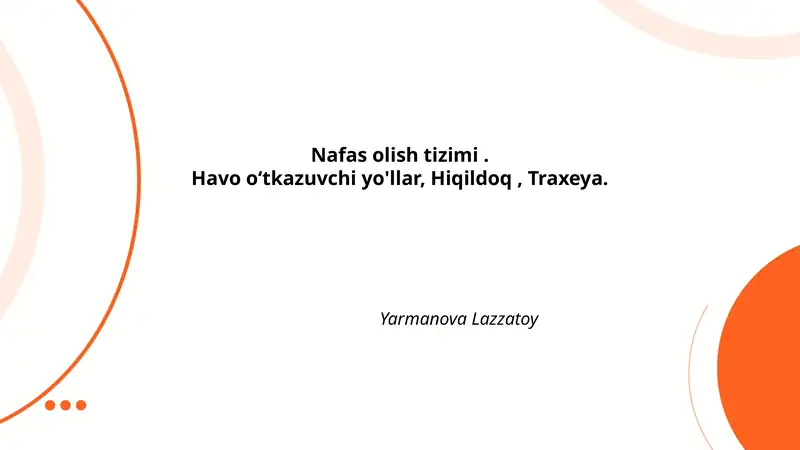 Nafas olish tizimi