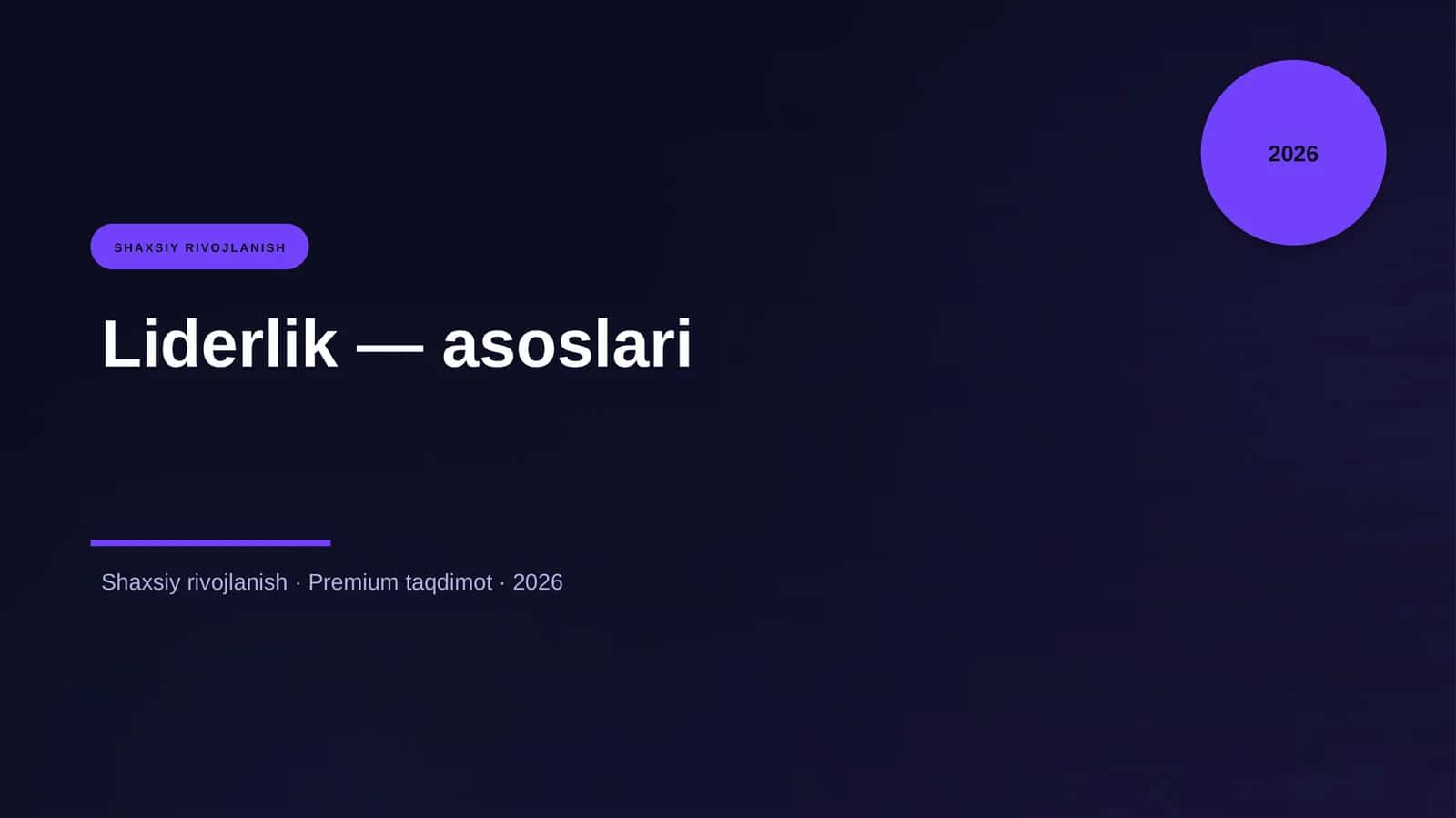 Liderlik — asoslari