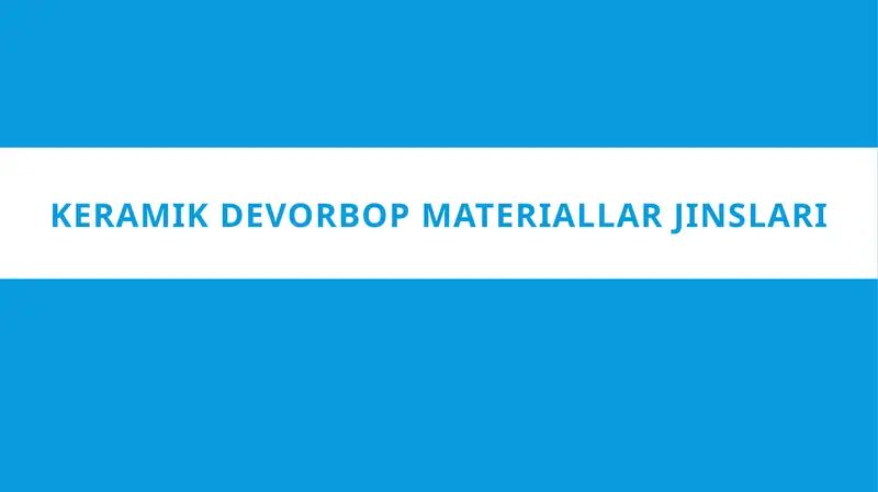 Keramik devor-bop materiallar jinslari