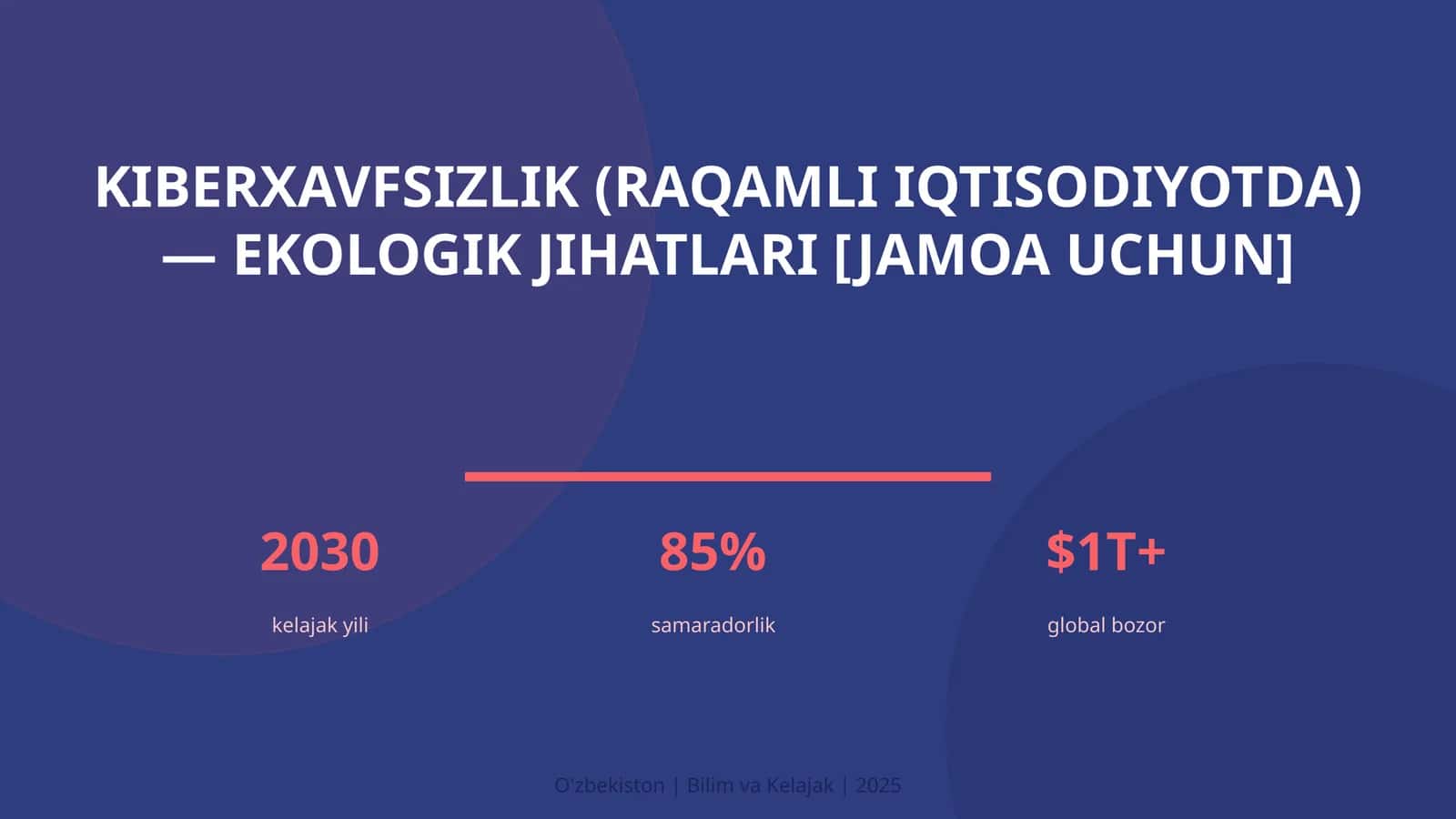 KIBERXAVFSIZLIK (RAQAMLI IQTISODIYOTDA) — EKOLOGIK JIHATLARI [JAMOA UCHUN]
