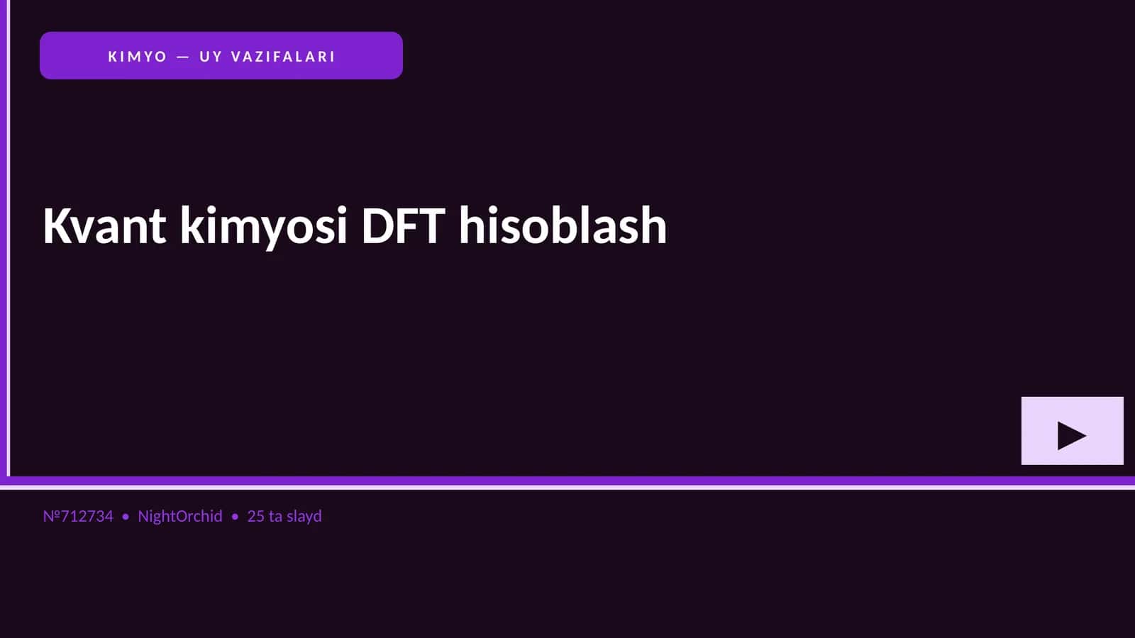 Kvant kimyosi DFT hisoblash