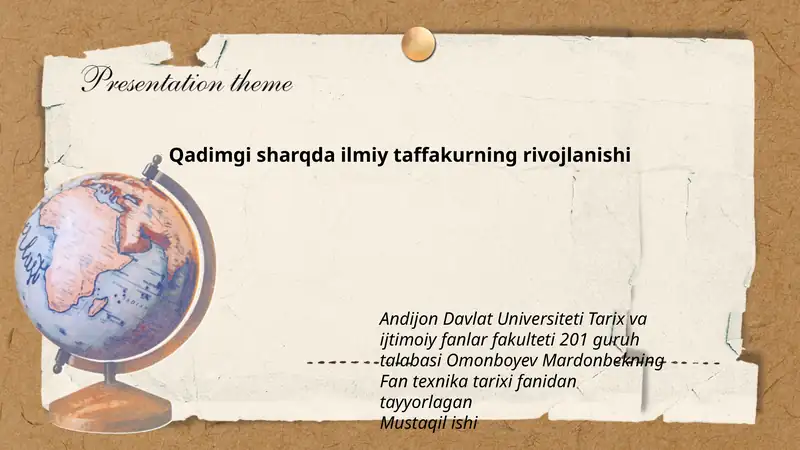 Fan texnika tarixi fanidan tayyorlagan mustaqil ishi