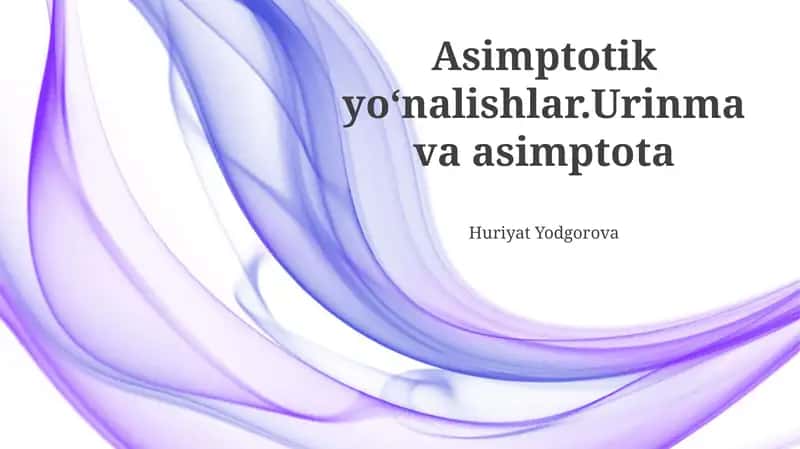 Asimptotik Yo'nalishlar