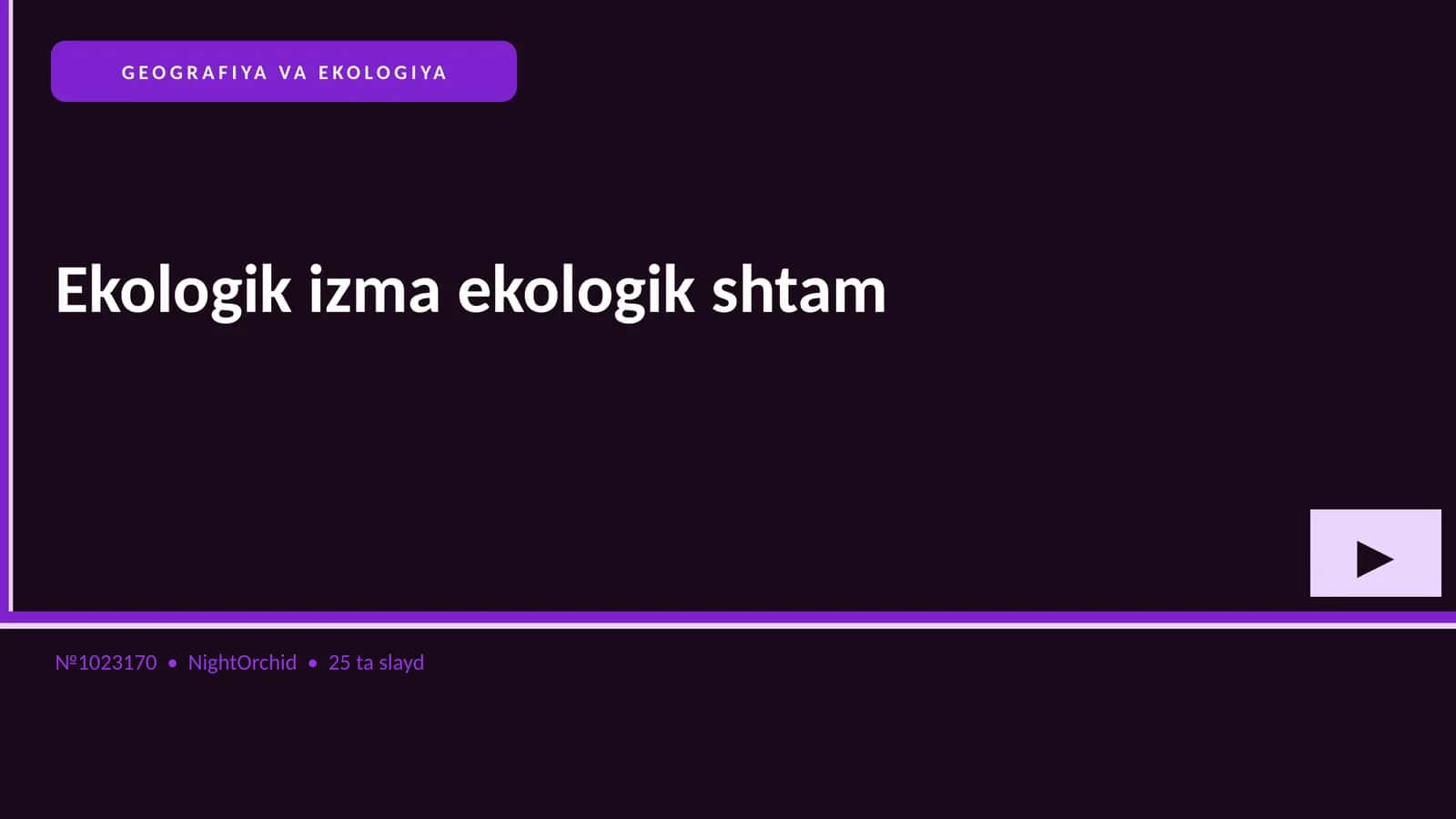 Ekologik izma ekologik shtam