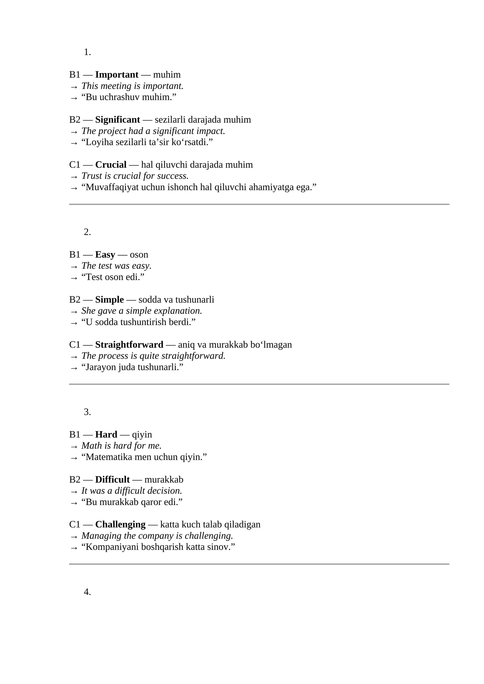 B1/B2 darajalaridan C1 darajasigacha bo‘lgan rivojlanish bosqichi.