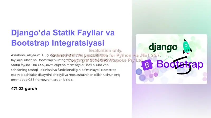 Django’da Statik Fayllar va Bootstrap Integratsiyasi