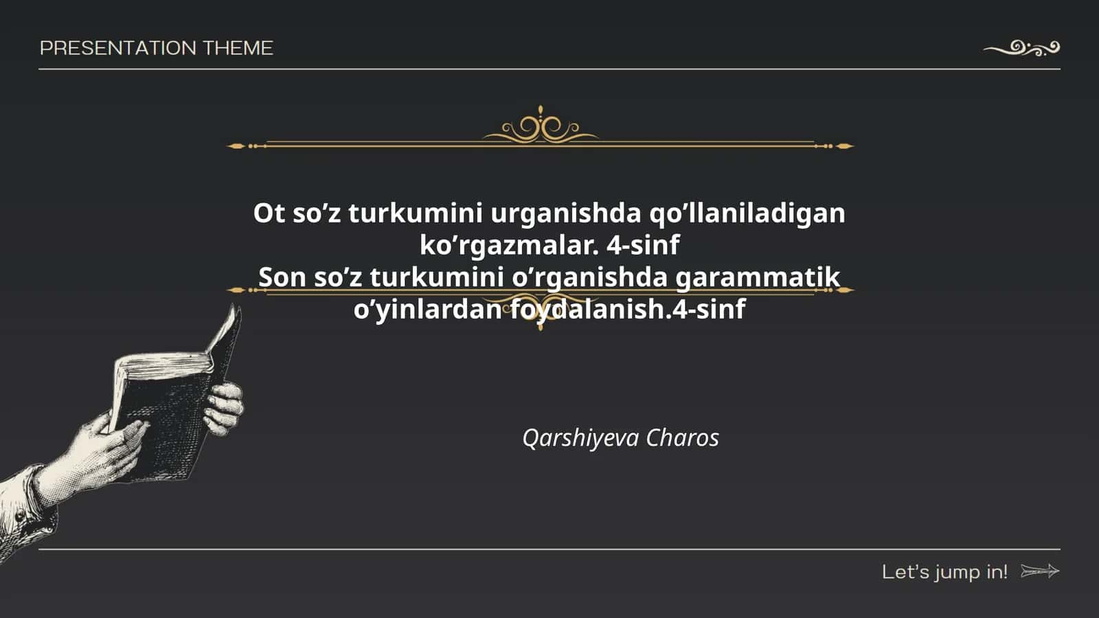 Ot soʻz turkumini urganishda qoʼllaniladigan koʼrgazmalar