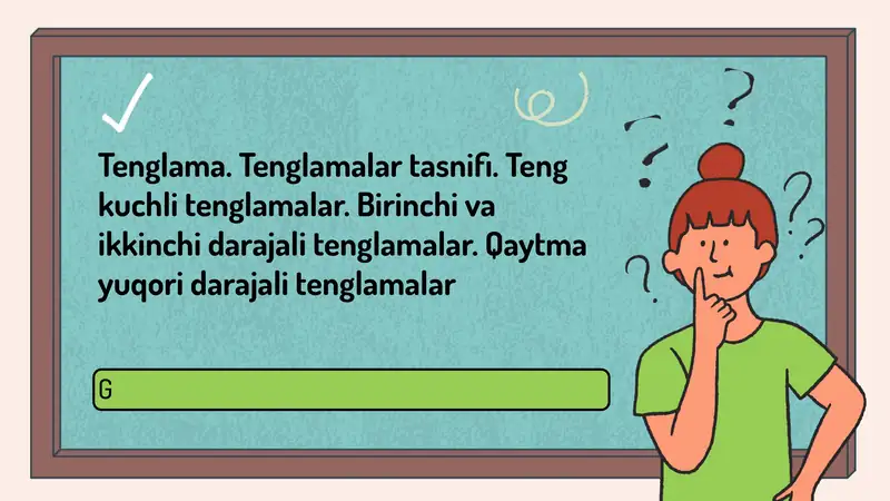 Tenglamalar