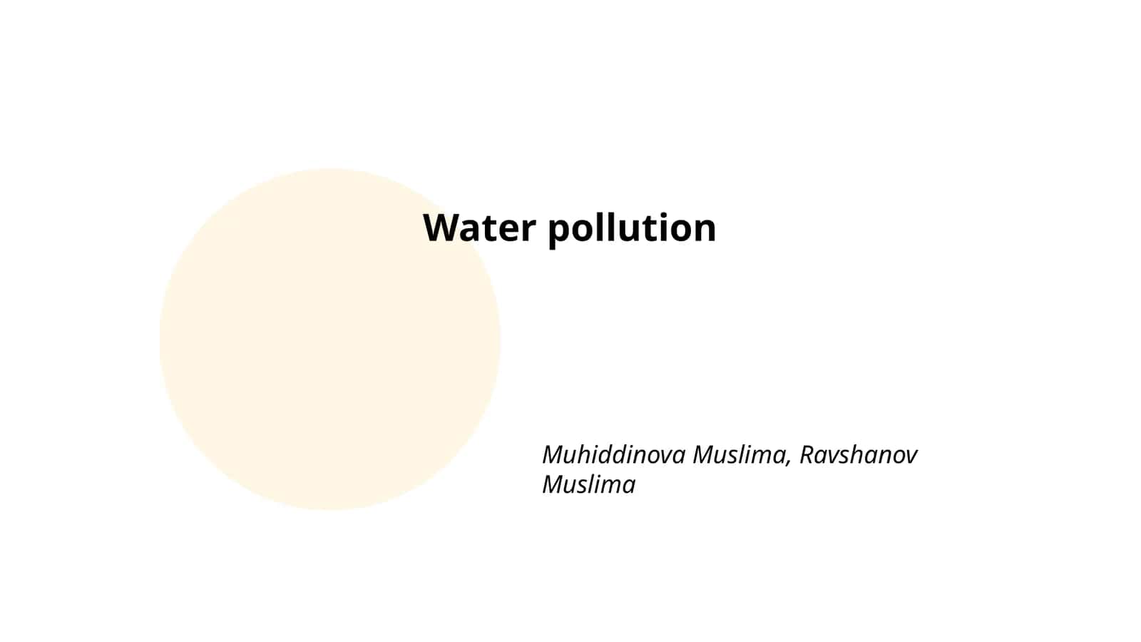 Water pollution
