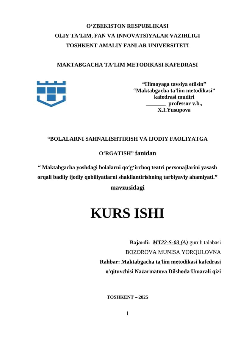 Maktabgacha yoshdagi bolalarni qo‘g‘irchoq tеatri pеrsonajlarini yasash orqali badiiy ijodiy qobiliyatlarni shakllantirishning tarbiyaviy ahamiyati12.docx