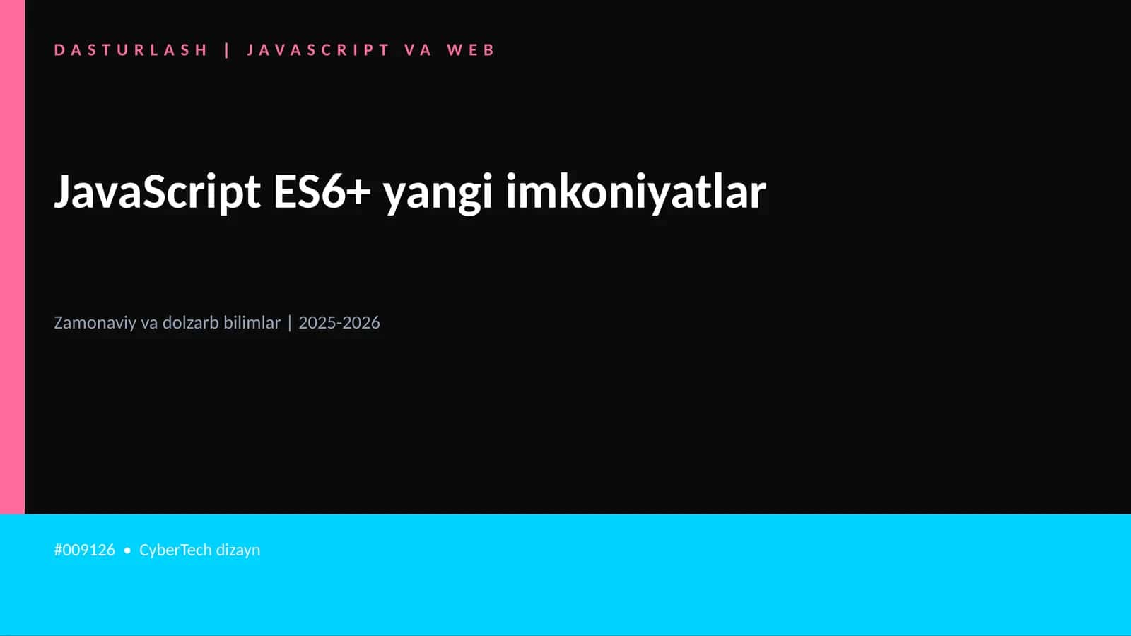 DASTURLASH | JAVASCRIPT VA WEB