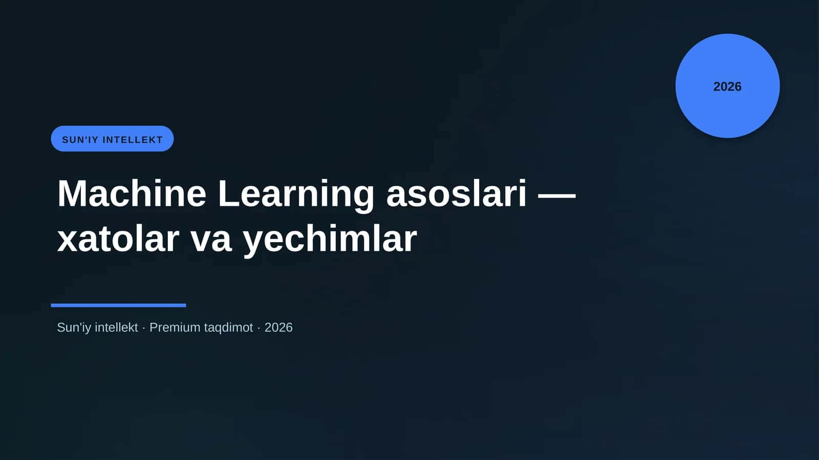 Machine Learning asoslari