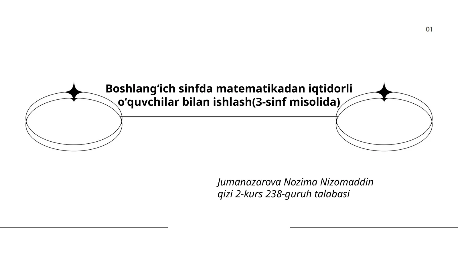 Boshlang'ich sinfda matematikadan iqtidorli o'quvchilar bilan ishlash(3-sinf misolida)
