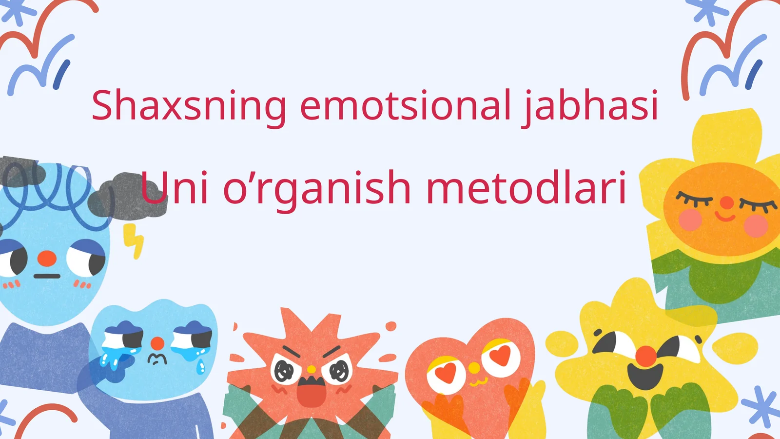 Shaxsning emotsional jabhasi.Uni o'rganish metodlari