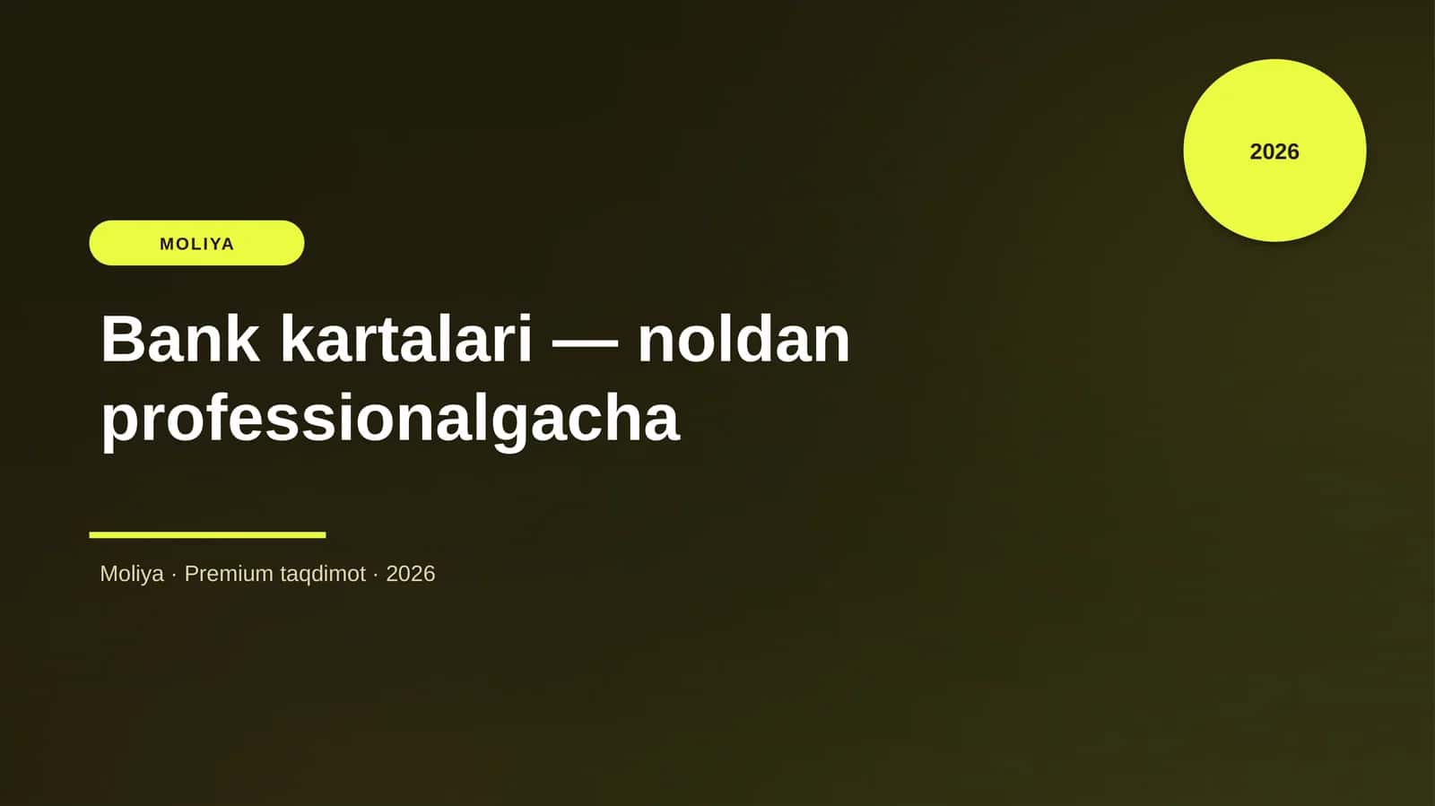 Bank kartalari — noldan professionalgacha