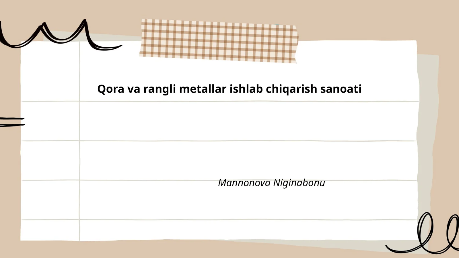 Qora va rangli metallar ishlab chiqarish sanoati