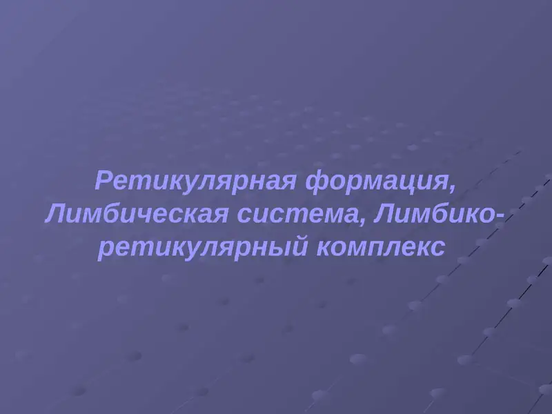 Ретикулярная формация