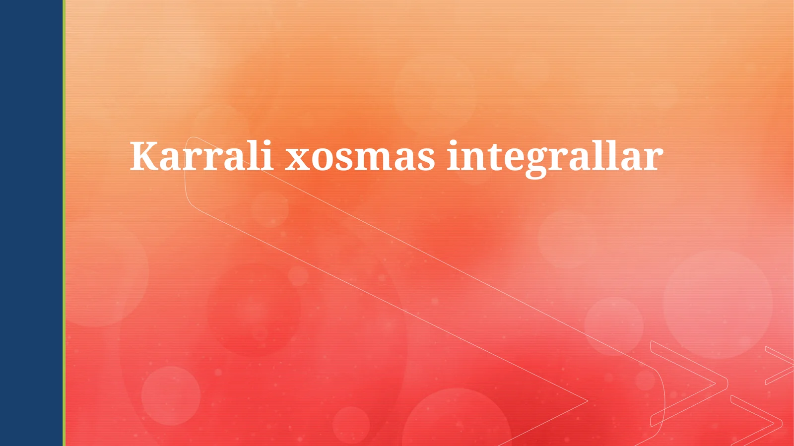 Karrali xosmas integrallar