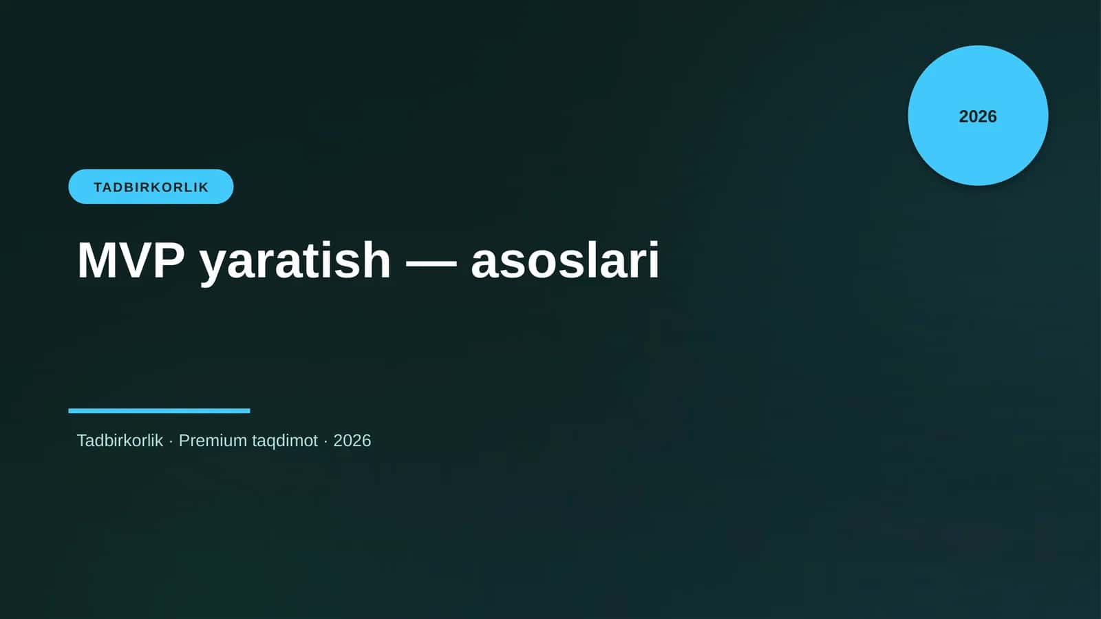 MVP yaratish — asoslari