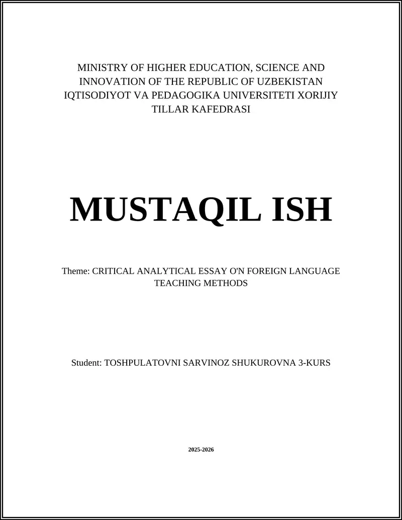 Critical Analytical Essay on the Grammar-Translation Method: Relevance and Limitations