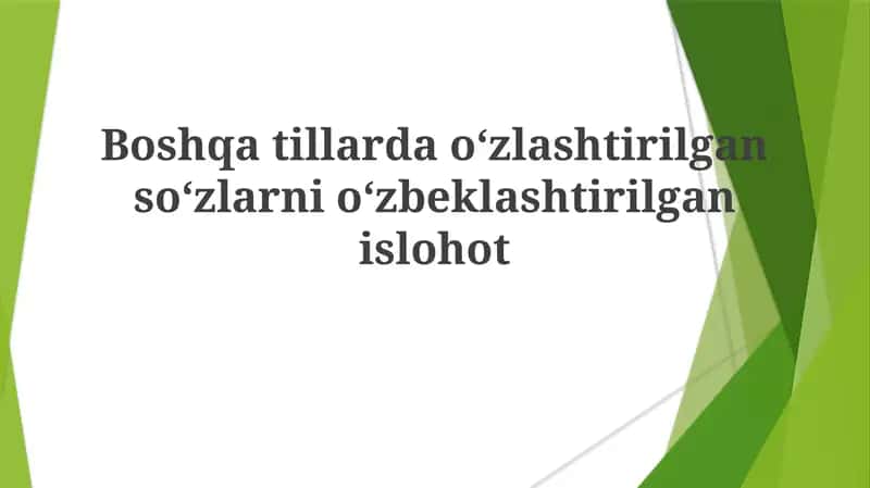 Oʻzbeklashtirish islohoti