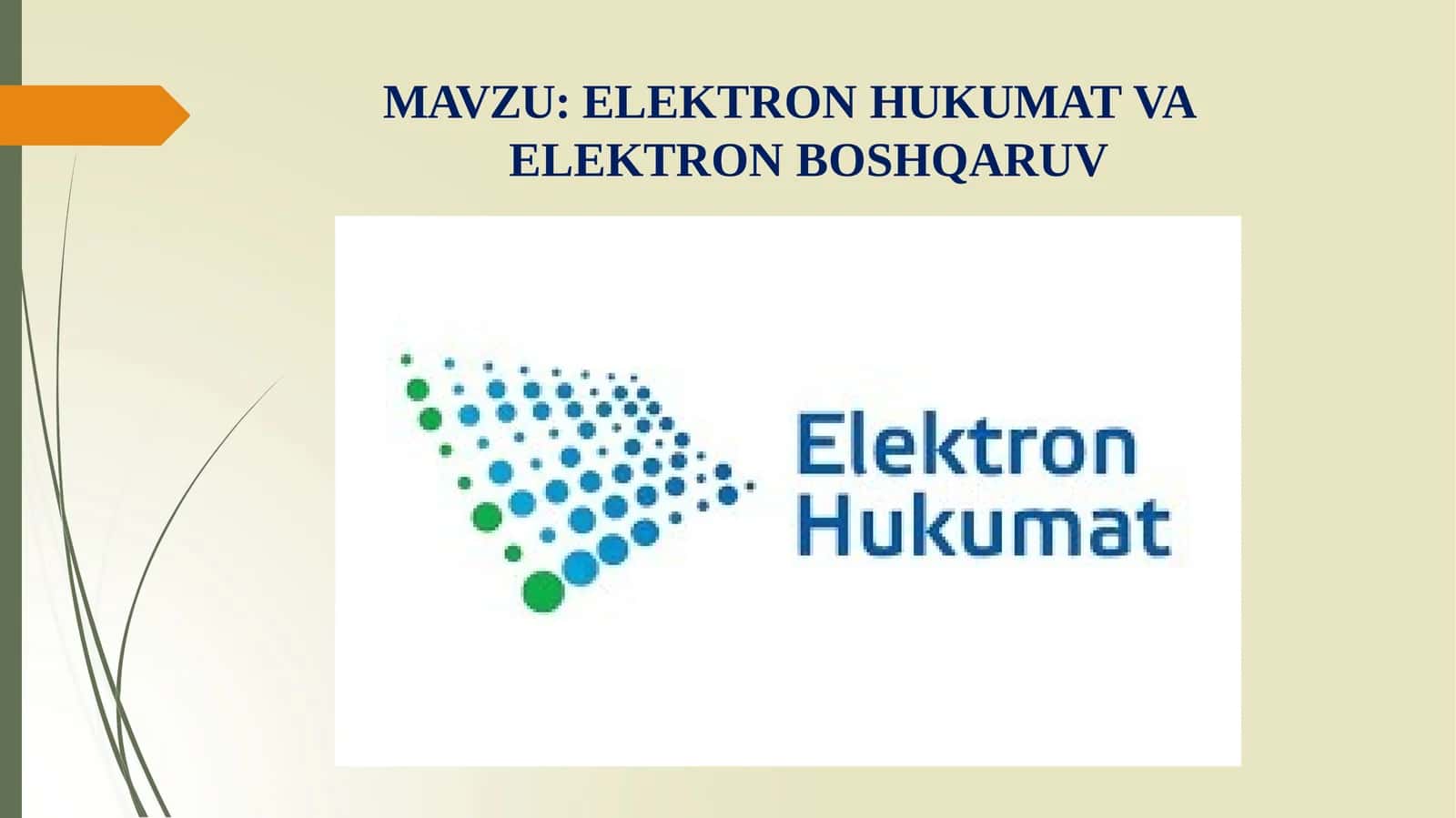 ELEKTRONHUKUMATVA ELEKTRON BOSHQARUV
