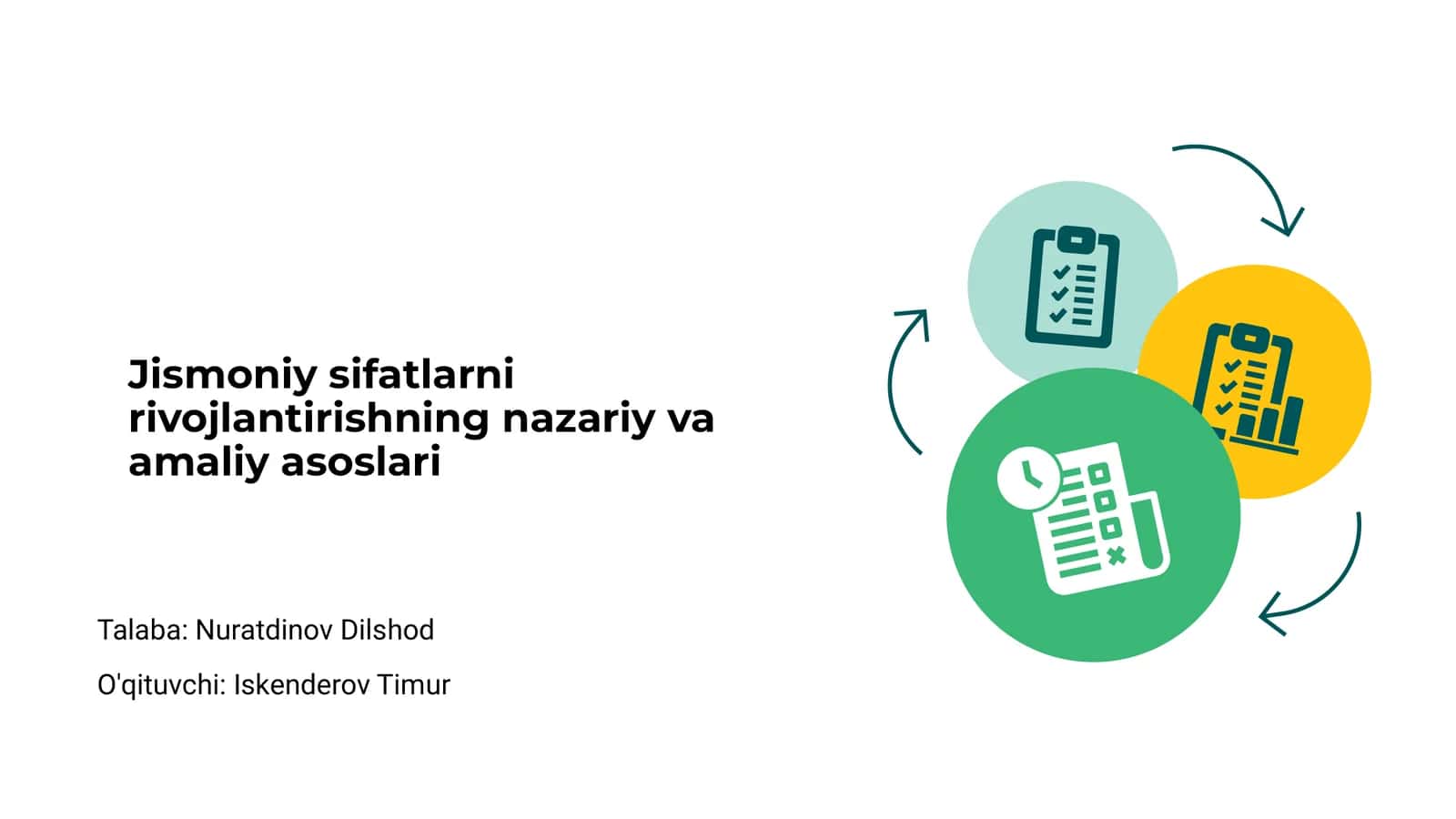 Jismoniy sifatlarni rivojlantirishning nazariy va amaliy asoslari