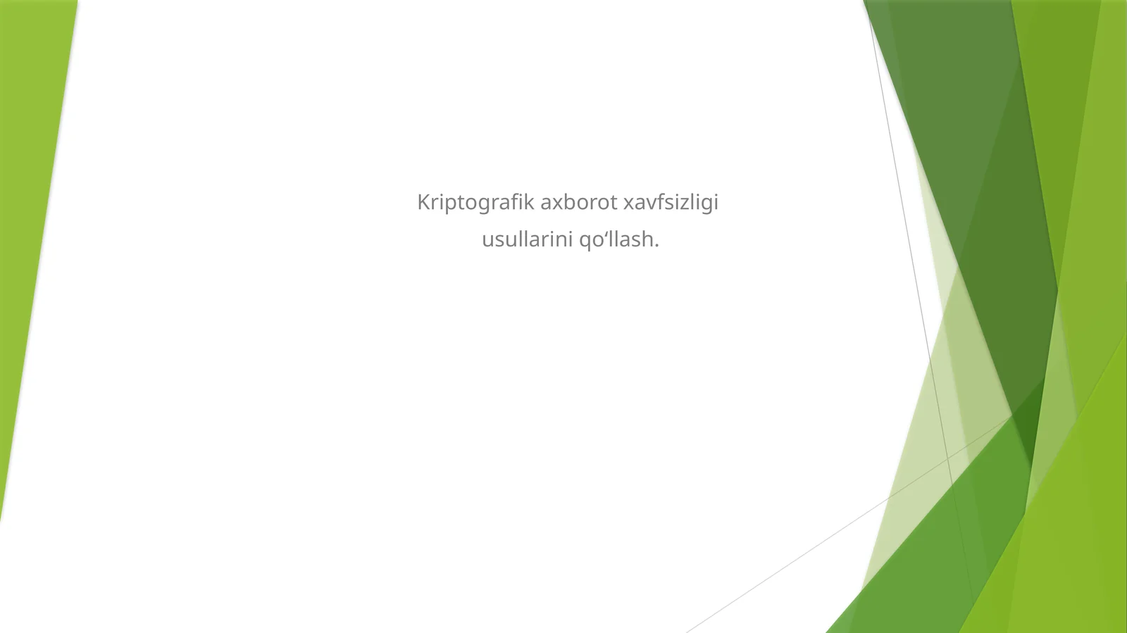 Kriptografik axborot xavfsizligi