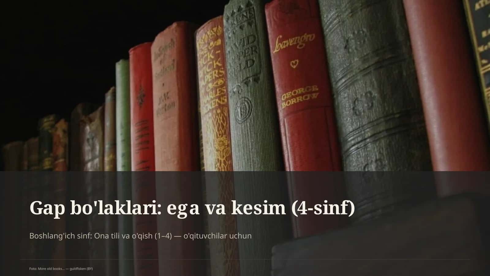Ona tili va o'qish (1–4) — o'qituvchilar uchun