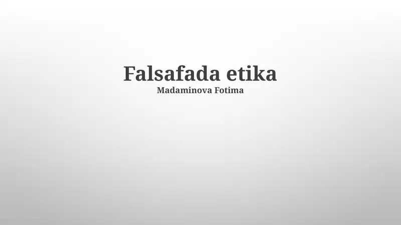 Falsafada etika