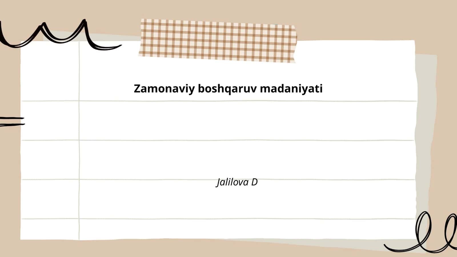 Zamonaviy boshqaruv madaniyati