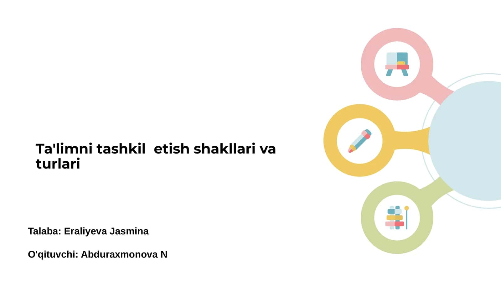 Ta'limni tashkil etish shakllari va turlari